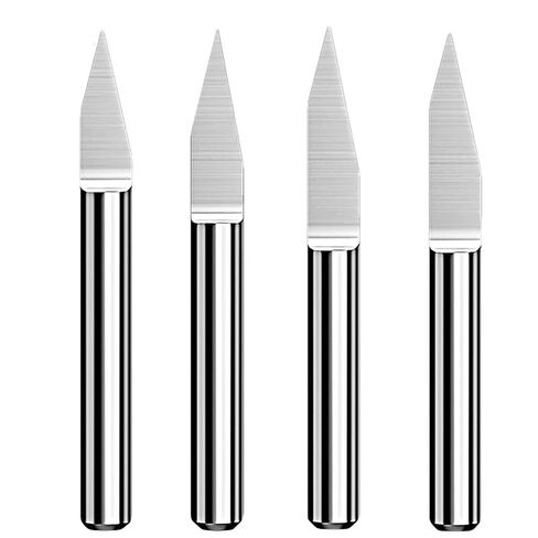 3.175mm Shank Flat Bottom Engraving Bits CNC Carving Tungsten Carbide Router PCB Wood Acrylic Plastic 3D Milling Cutter 20 Degree(0.3mm,20 Degree) in Kuwait