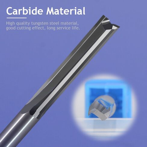 3.175/4/5/6/8 مم شانك اثنين من المزامير فتحة طحن القاطع CNC أدوات قطع البعد ثنائي جهاز التوجيه بتات نهاية النجارة الخشبية (3.175 × 22x45l) in Kuwait