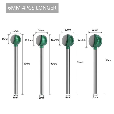 3mm 6mm Shank Ball Nose Round Carving Bit Router Bit for Wood Cove CNC Milling Cutter Radius Core Tungsten Carbide(3mm Shank 3pcs) in Kuwait
