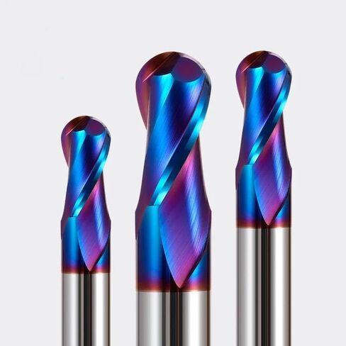 6mm 8mm 10mm 12mm Shank HRC65 HRC70 High Hardness Ball Nose End Mill Tungsten Carbide Cutter CNC Router Bit Milling Tool R0.5(HRC65,R4x16xD8x60L) in Saudi Arabia