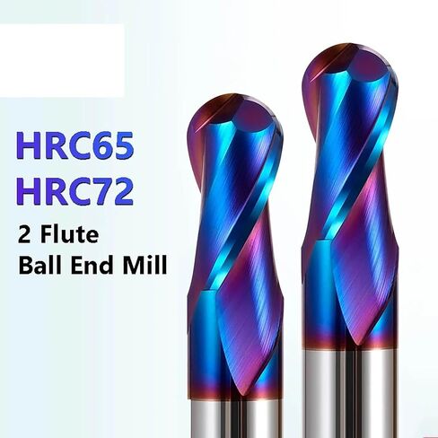 6mm 8mm 10mm 12mm Shank HRC65 HRC70 High Hardness Ball Nose End Mill Tungsten Carbide Cutter CNC Router Bit Milling Tool R0.5(HRC65,R4x16xD8x60L) in Saudi Arabia