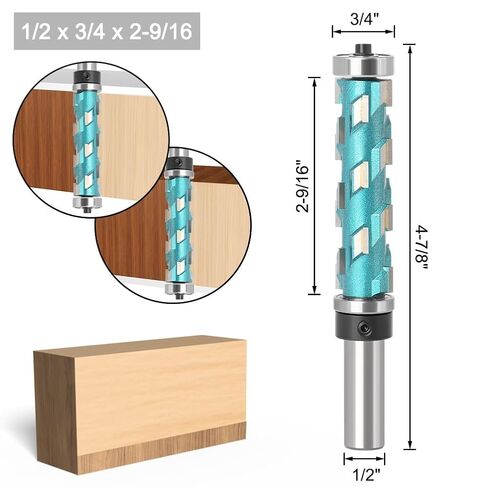 12mm 1/2" Shank Flush Trim Solid Carbide Spiral Top Bearing CNC Router Bit Compression-Cut End Mill Bit Face Wood Milling Cutter(12X19.05X43) in Kuwait