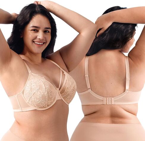 Minimizer Bras for Women Full Coverage - Plus Size Womens Bra Underwire with Support Lift - No Front Closure Lace Bralette in Saudi Arabia
