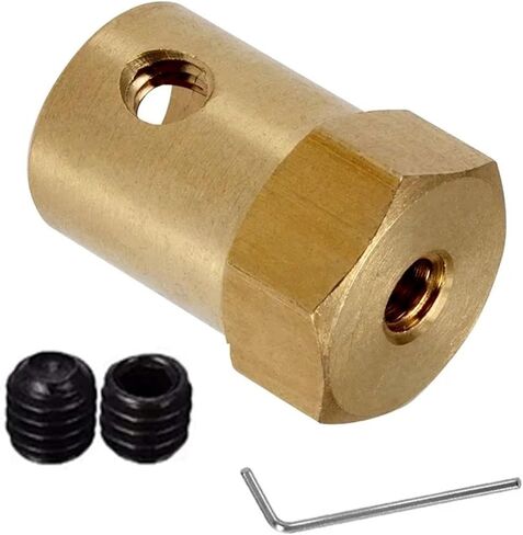 8pcs Motor Connector Shaft Sleeve Brass Hub Hexagonal Adapter 2mm to 8mm Coupling Adapter(5mm) in Saudi Arabia