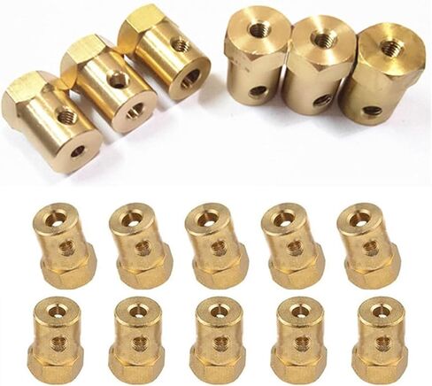 8pcs Motor Connector Shaft Sleeve Brass Hub Hexagonal Adapter 2mm to 8mm Coupling Adapter(5mm) in Saudi Arabia