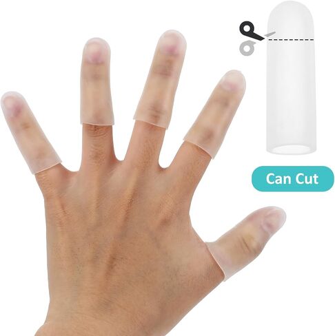Silicone Finger Cots16 Pcs Finger Protector Caps Support Fingers Toe Sleeves Thumb Protector Fingertips Protective Cushion for Trigger Fingers Hand Eczema Fingertip Cracking Arthritis in Saudi Arabia