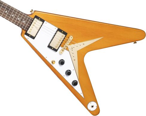 Epiphone 1958 Flying v Lefty ، طبيعية مع Black Pickguard و Hard Case in Kuwait