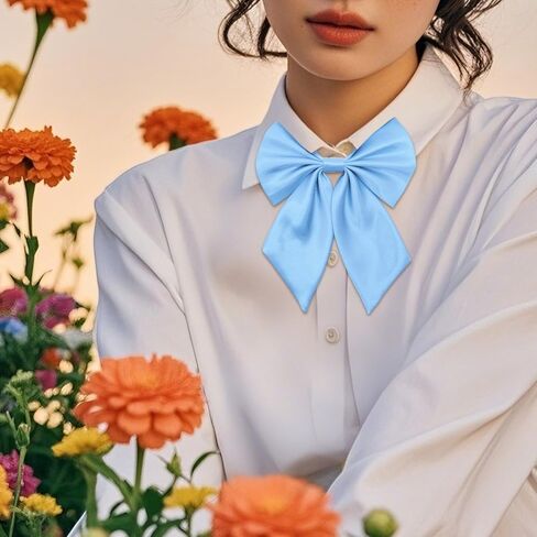 Bow Tie for Women Pre-tied Satin Womens Tie Solid Color Women's Bowknot Bow Tie for Uniform Cosplay Party in Saudi Arabia
