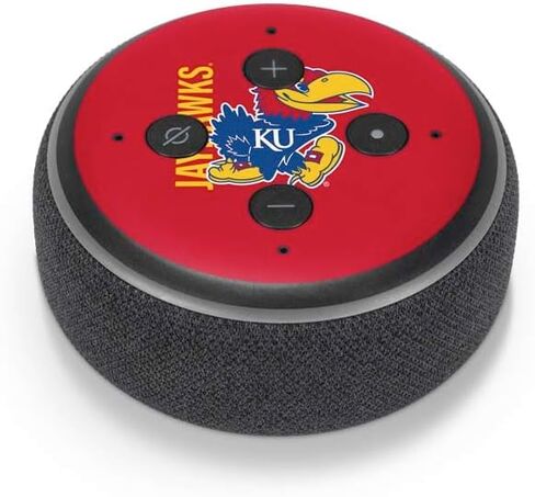 Skinit Decal Audio Skin Compatible with Amazon Echo Dot 3 - Officially Licensed University of Kansas Jayhawks KU Design in Kuwait