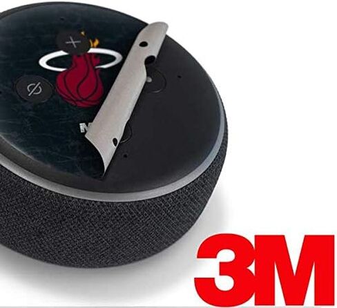Skinit Skinit Audio Audio Skin متوافق مع Amazon Echo Dot 3 - NBA Miami Heat الأسود تصميم الشعار الأسود in Saudi Arabia