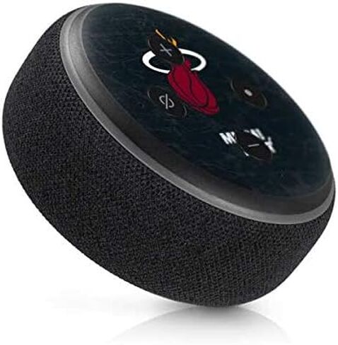 Skinit Skinit Audio Audio Skin متوافق مع Amazon Echo Dot 3 - NBA Miami Heat الأسود تصميم الشعار الأسود in Saudi Arabia
