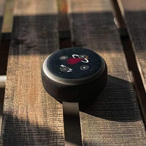 Skinit Skinit Audio Audio Skin متوافق مع Amazon Echo Dot 3 - NBA Miami Heat الأسود تصميم الشعار الأسود in Saudi Arabia