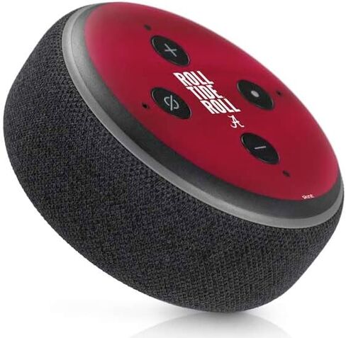 Skinit Skinit Audio Audio Skiner مع Amazon Echo Dot 3 - تصميم لفة لفة لفة جامعة ألاباما المرخصة رسميًا in Saudi Arabia