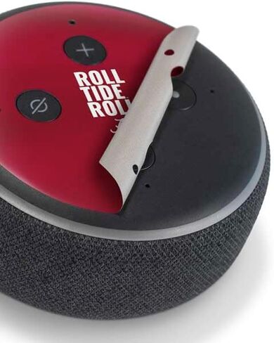 Skinit Skinit Audio Audio Skiner مع Amazon Echo Dot 3 - تصميم لفة لفة لفة جامعة ألاباما المرخصة رسميًا in Saudi Arabia