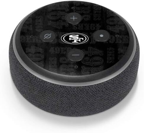 Skinit Skinit Audio Audio Skin متوافق مع Amazon Echo Dot 3 - NFL San Franciso 49ers بالأبيض والأسود التصميم in Saudi Arabia