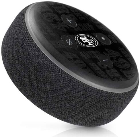 Skinit Skinit Audio Audio Skin متوافق مع Amazon Echo Dot 3 - NFL San Franciso 49ers بالأبيض والأسود التصميم in Saudi Arabia