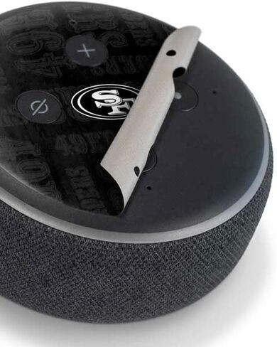 Skinit Skinit Audio Audio Skin متوافق مع Amazon Echo Dot 3 - NFL San Franciso 49ers بالأبيض والأسود التصميم in Saudi Arabia