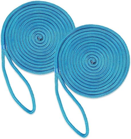 DC Cargo Mall Boat Boat Lines (2 Pack) 1/2 × 15 'حبال قارب مضفر مزدوجة لرسو الالتحام مع 12 بوصة. in Saudi Arabia
