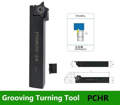 PCHR Grooving Turning Tools Handle PCHR12-24 PCHR16 PCHR20 PCHR25 24 Lathe External Tool Machine Shank(PCHR20-24) in Saudi Arabia