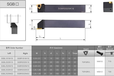 SGBR1616H16 SGBR2020K16 SGBR2525M16 TENTING TRANDING TOUND SGBR1616 SGBR2020 SGBR2525 مقبض قطع المخرطة (SGBR2020K16) in Saudi Arabia
