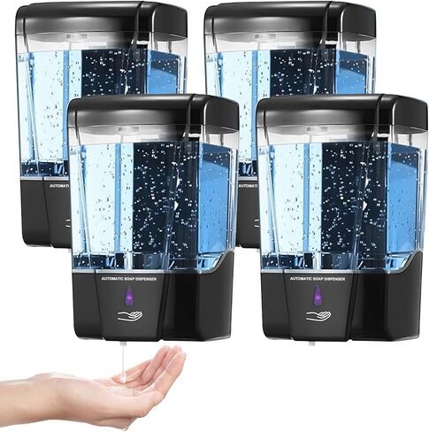 4 Pack Automatic Soap Dispenser Wall Mount,Touchless Liquid Soap Dispenser,Battery Operated,600 ml / 20 oz Commercial Hand Detergent Dispenser for Office Home Kitchen School Bathroom Hotel Restaurant in Saudi Arabia