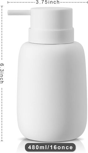 Ceramic Hand Soap Dispenser for Bathroom,16OZ Matte Dish Soap Dispenser for Kitchen Sink,Refillable Liquid Lotion Dispenser with Easy-to-Press Pump Rubber Paint (Green) in Saudi Arabia