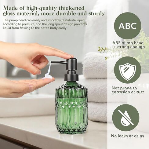 6 Pack Glass Soap Dispenser with Pump 15.2 oz Refillable Liquid Hand Soap Dish Soap Dispensers Vintage Soap Dispenser Liquid Bottle for Kitchen Sink Bathroom Counter(Gold,Gold Pump Head) in Saudi Arabia