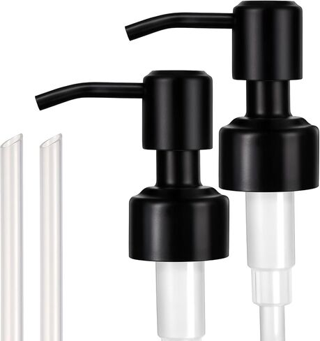 2 Pack 304 Stainless Steel Soap Dispenser Pump Lotion Dispenser Pumps Black Hand Soap Dispensers Pump for Shampoo Bottle Soaps Pumps Replacement for Glass and Plastic Bottles in Saudi Arabia