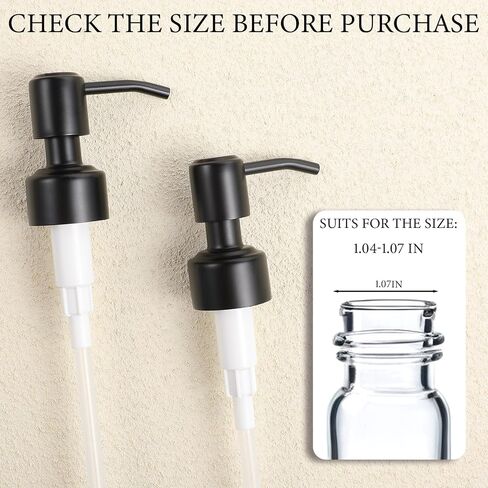 2 Pack 304 Stainless Steel Soap Dispenser Pump Lotion Dispenser Pumps Black Hand Soap Dispensers Pump for Shampoo Bottle Soaps Pumps Replacement for Glass and Plastic Bottles in Saudi Arabia