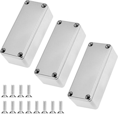 Qwork Aluminium STOMP BOX حاويات ، 5 حزمة 3.64x1.52x1.22 بوصة حاوية دواسة الغيتار ، حالات دواسة الغيتار DIY غير المكتملة in Saudi Arabia