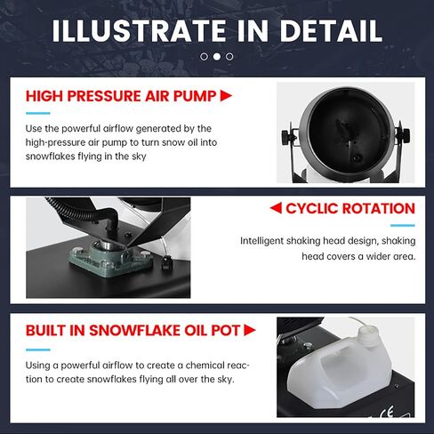 Stage Snow Machine, Professional Portable Snowflake Maker, Snow Effect Machine Remote Control Snowflake Spraying Machine with Remote Control for Stage Effect, Halloween, Christmas, Wedding, Party in Saudi Arabia