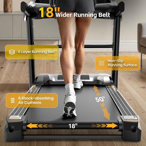 5.0 حصان مطحنة قابلة للطي للمنزل مع ميل 15 ٪ ، 400 رطل من طحوط طاحونة للتمرين ، 0.6-10 ميل في الساعة ، التحكم في التطبيق ، امتصاص الصدمات ، آمنة وهادئة in Kuwait