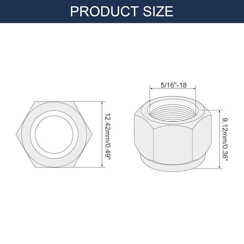 uxcell 20Pcs 5/16"-18 Nylon Insert Hex Lock Nuts, 316 Stainless Steel Self-Locking Nylon Insert Stop Nut for Industrial Construction Fasteners, Silver & White in Kuwait
