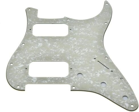 Dopro 11-Hole ST Style Dual Humbucker HH Pickguard for American Strat Guitars with dual humbucking pickups Round Corner Hole Aged Pearl in Saudi Arabia