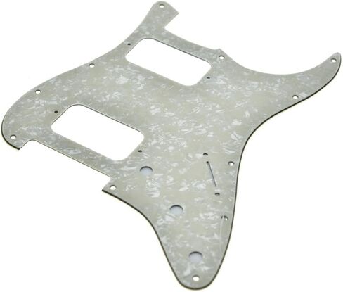 Dopro 11-Hole ST Style Dual Humbucker HH Pickguard for American Strat Guitars with dual humbucking pickups Round Corner Hole Aged Pearl in Saudi Arabia