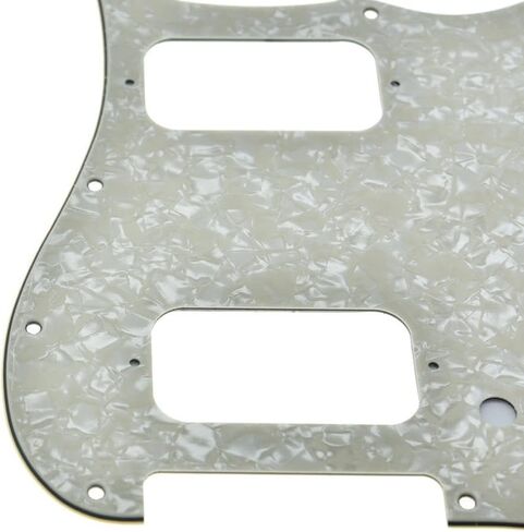 Dopro 11-Hole ST Style Dual Humbucker HH Pickguard for American Strat Guitars with dual humbucking pickups Round Corner Hole Aged Pearl in Saudi Arabia