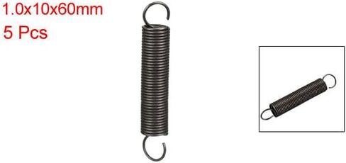 #US 5pcs Spring Steel Small Hook Tension Springs 1.0x10x60mm in Saudi Arabia