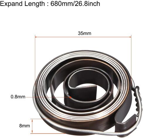 #US 2pcs Drill Press Spring Quill Feed Return Coil Spring Assembly 680mm 35x8x0.8mm in Saudi Arabia