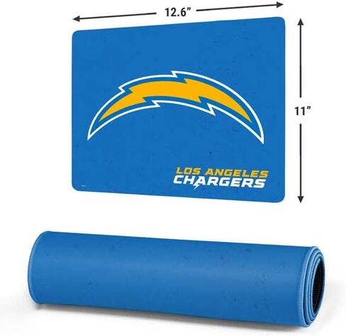 Skinit Small Gaming Mouse Pad - Officially Licensed Los Angeles Chargers Design with Stitched Edges, Waterproof, Non-Slip Rubber Base, Desk Mat for Keyboard & Mouse, 12.6" x 11" inches in Saudi Arabia