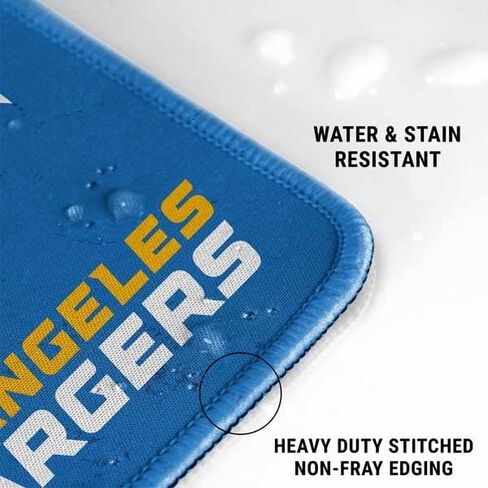 Skinit Small Gaming Mouse Pad - Officially Licensed Los Angeles Chargers Design with Stitched Edges, Waterproof, Non-Slip Rubber Base, Desk Mat for Keyboard & Mouse, 12.6" x 11" inches in Saudi Arabia