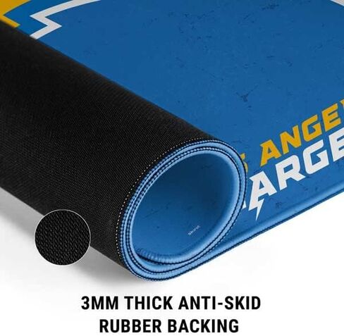 Skinit Small Gaming Mouse Pad - Officially Licensed Los Angeles Chargers Design with Stitched Edges, Waterproof, Non-Slip Rubber Base, Desk Mat for Keyboard & Mouse, 12.6" x 11" inches in Saudi Arabia
