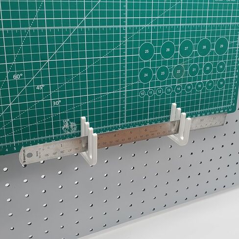 "مجرد تعليق" 1/4 "تخزين مسطرة Pegboard ، متوافق مع 1/4" pegboards ، حامل للخياطة ، الهندسة المعمارية ، صياغة الإستنسل. منظمة غرفة الصياغة (أبيض غير ماتي) in Saudi Arabia