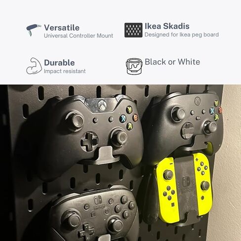 2 Universal Controller Mounts for IKEA Skadis Pegboard, Compatible with Xbox, PlayStation, Nintendo Game Controllers and Game Pads (Black) in Saudi Arabia