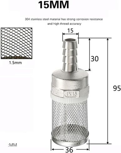 Hose Filter, 1pc 15mm 20mm 25mm 32mm Hose Filter Garden Irrigation Tube Car Wash Pump Stainless Steel Filter Net Mesh Water Filter (Color:15mm) (Color : 15mm) (Color : 25mm)(15mm) in Saudi Arabia