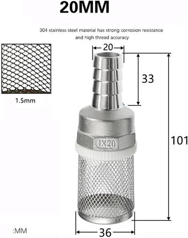 Hose Filter, 1pc 15mm 20mm 25mm 32mm Hose Filter Garden Irrigation Tube Car Wash Pump Stainless Steel Filter Net Mesh Water Filter (Color:15mm) (Color : 15mm) (Color : 25mm)(15mm) in Saudi Arabia