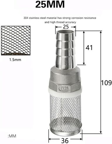 Hose Filter, 1pc 15mm 20mm 25mm 32mm Hose Filter Garden Irrigation Tube Car Wash Pump Stainless Steel Filter Net Mesh Water Filter (Color:15mm) (Color : 15mm) (Color : 25mm)(15mm) in Saudi Arabia