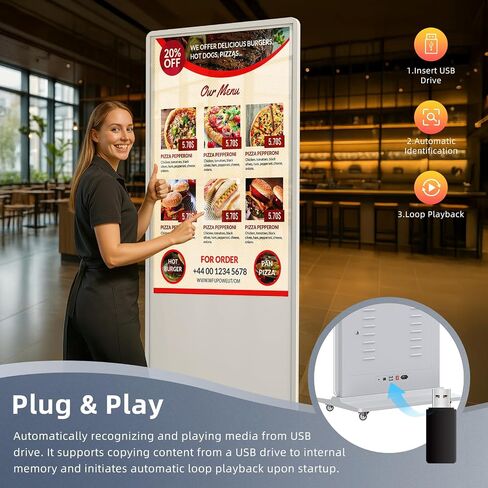 55 '' Signage District Smart Android LCD LCD Sign Kiosk electronic Menu Board Advertising Display Display Screens Monitor HDMI WiFi USB 4K Media Video Player ( in Saudi Arabia