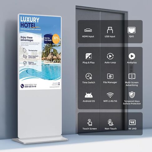 55 '' Signage District Smart Android LCD LCD Sign Kiosk electronic Menu Board Advertising Display Display Screens Monitor HDMI WiFi USB 4K Media Video Player ( in Saudi Arabia