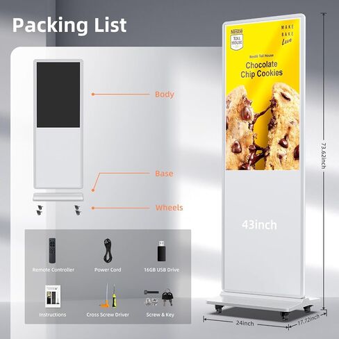 55 '' Signage District Smart Android LCD LCD Sign Kiosk electronic Menu Board Advertising Display Display Screens Monitor HDMI WiFi USB 4K Media Video Player ( in Saudi Arabia