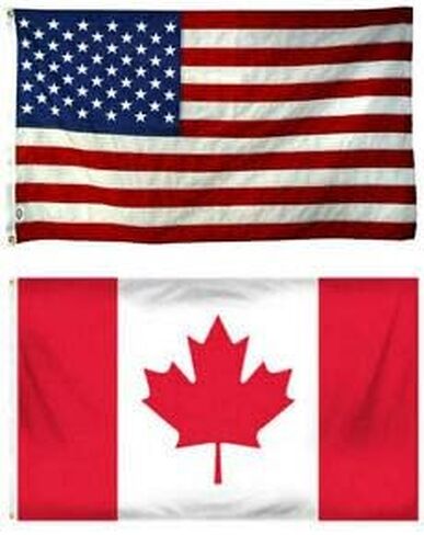 Premium 12X18 12"X18" Wholesale Combo USA American & Canada Canadian Flag Grommets in Saudi Arabia